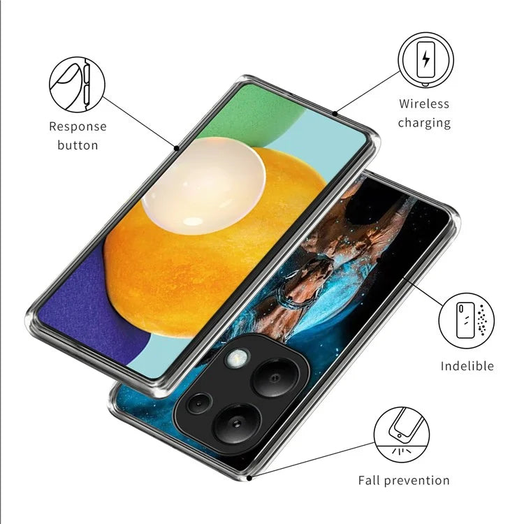 For Xiaomi Redmi Note 13 Pro 4G  /  Xiaomi Poco M6 Pro 4G Case Shock-Absorbent TPU Pattern Printed Phone Cover