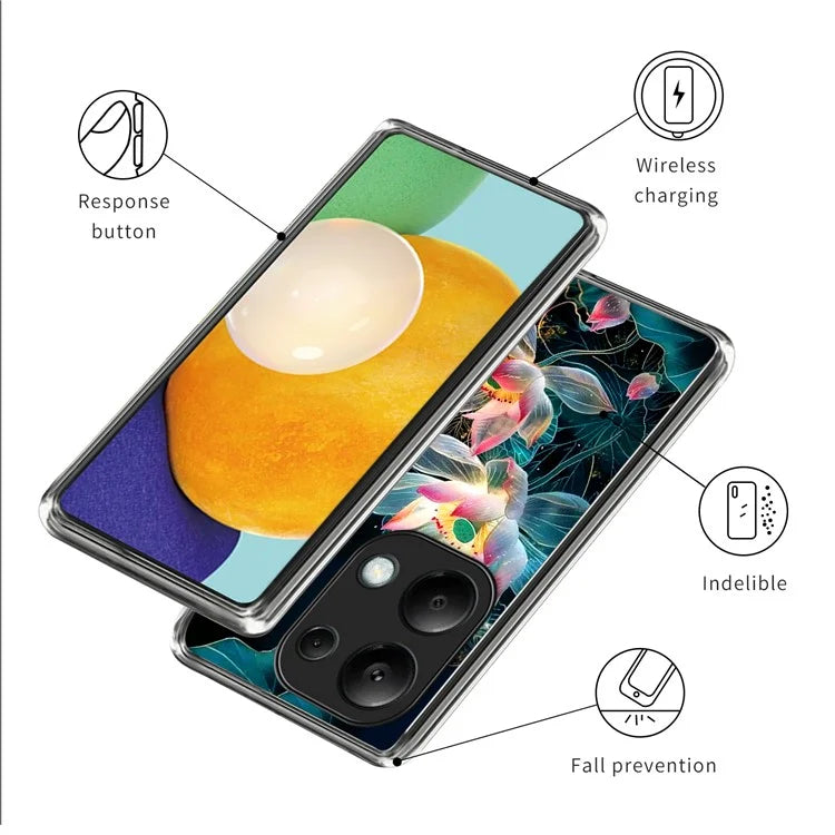 For Xiaomi Redmi Note 13 Pro 4G  /  Xiaomi Poco M6 Pro 4G Case Shock-Absorbent TPU Pattern Printed Phone Cover
