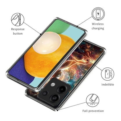 For Xiaomi Redmi Note 13 Pro 5G  /  Xiaomi Poco X6 5G Case Shock-Absorbent TPU Pattern Printed Phone Cover