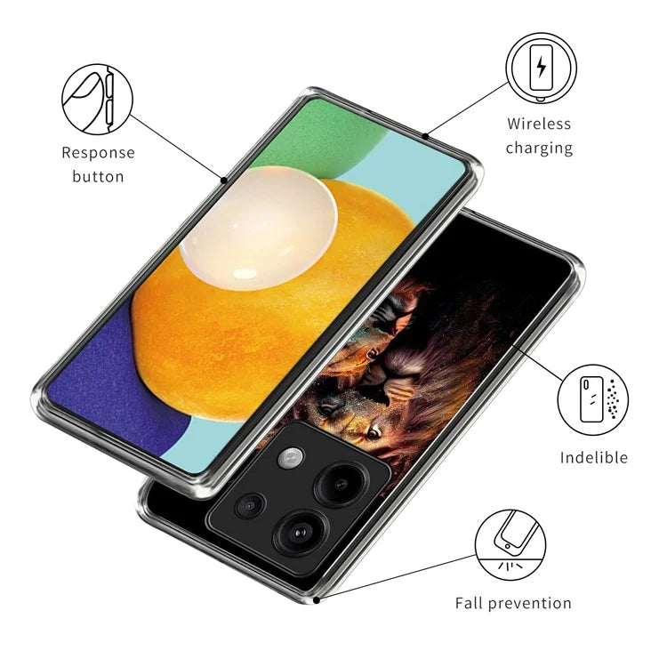For Xiaomi Redmi Note 13 Pro 5G  /  Xiaomi Poco X6 5G Case Shock-Absorbent TPU Pattern Printed Phone Cover