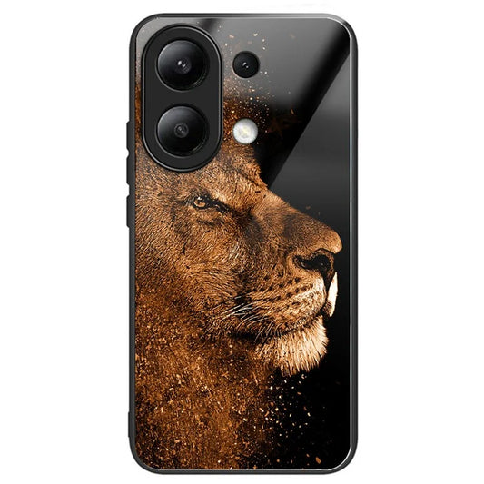 For Xiaomi Redmi Note 13 4G Case Tempered Glass TPU Drop-Proof Phone Cover Pattern Printing