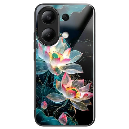 For Xiaomi Redmi Note 13 4G Case Tempered Glass TPU Drop-Proof Phone Cover Pattern Printing