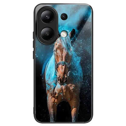 For Xiaomi Redmi Note 13 4G Case Tempered Glass TPU Drop-Proof Phone Cover Pattern Printing