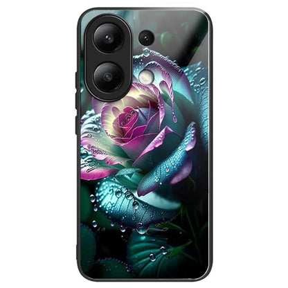 For Xiaomi Redmi Note 13 4G Case Tempered Glass TPU Drop-Proof Phone Cover Pattern Printing
