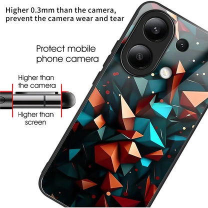 For Xiaomi Redmi Note 13 4G Case Tempered Glass TPU Drop-Proof Phone Cover Pattern Printing