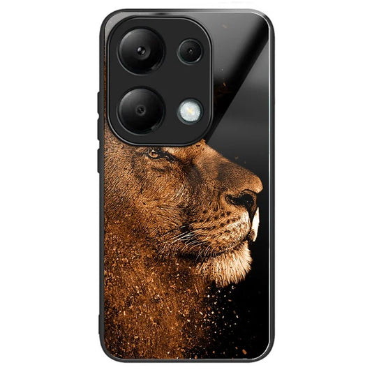 For Xiaomi Redmi Note 13 Pro 4G / Poco M6 Pro 4G Case Tempered Glass TPU Drop-Proof Phone Cover Pattern Printing