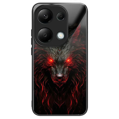 For Xiaomi Redmi Note 13 Pro 4G / Poco M6 Pro 4G Case Tempered Glass TPU Drop-Proof Phone Cover Pattern Printing
