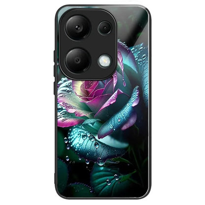 For Xiaomi Redmi Note 13 Pro 4G / Poco M6 Pro 4G Case Tempered Glass TPU Drop-Proof Phone Cover Pattern Printing