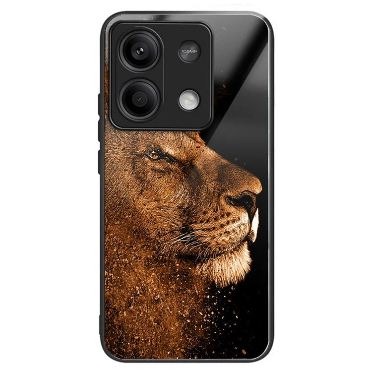 For Xiaomi Redmi Note 13 5G Case Tempered Glass TPU Drop-Proof Phone Cover Pattern Printing