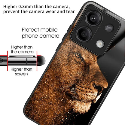 For Xiaomi Redmi Note 13 5G Case Tempered Glass TPU Drop-Proof Phone Cover Pattern Printing