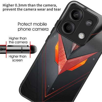 For Xiaomi Redmi Note 13 5G Case Tempered Glass TPU Drop-Proof Phone Cover Pattern Printing
