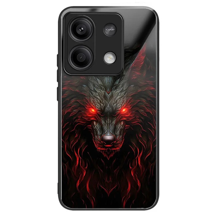 For Xiaomi Redmi Note 13 5G Case Tempered Glass TPU Drop-Proof Phone Cover Pattern Printing