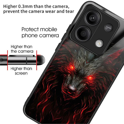For Xiaomi Redmi Note 13 5G Case Tempered Glass TPU Drop-Proof Phone Cover Pattern Printing