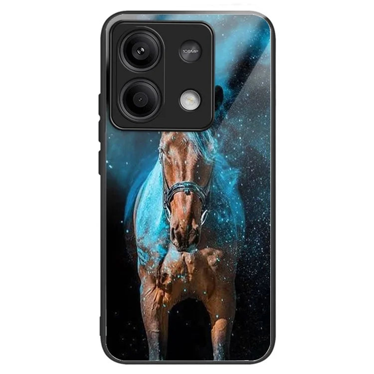For Xiaomi Redmi Note 13 5G Case Tempered Glass TPU Drop-Proof Phone Cover Pattern Printing