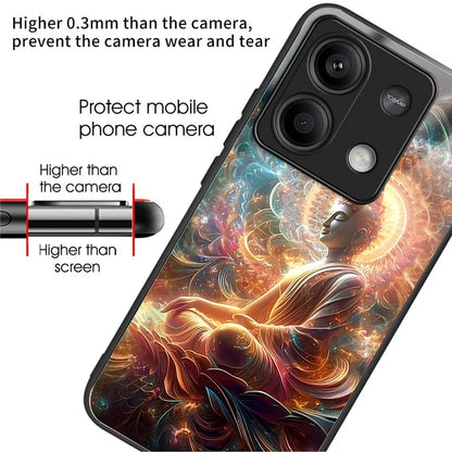 For Xiaomi Redmi Note 13 5G Case Tempered Glass TPU Drop-Proof Phone Cover Pattern Printing