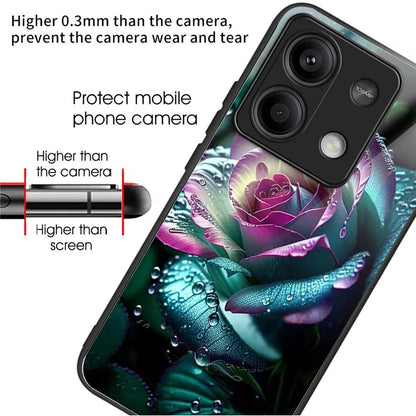 For Xiaomi Redmi Note 13 5G Case Tempered Glass TPU Drop-Proof Phone Cover Pattern Printing