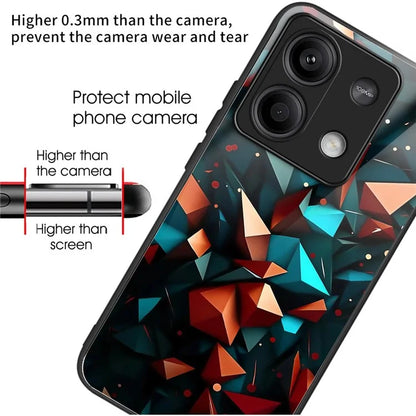 For Xiaomi Redmi Note 13 5G Case Tempered Glass TPU Drop-Proof Phone Cover Pattern Printing