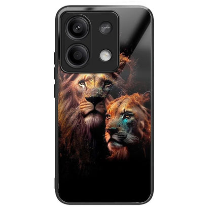 For Xiaomi Redmi Note 13 5G Case Tempered Glass TPU Drop-Proof Phone Cover Pattern Printing