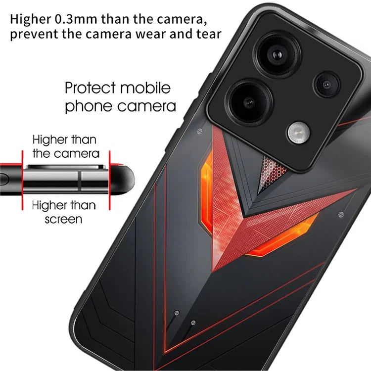 For Xiaomi Redmi Note 13 Pro 5G / Xiaomi Poco X6 5G Case Tempered Glass TPU Drop-Proof Phone Cover Pattern Printing