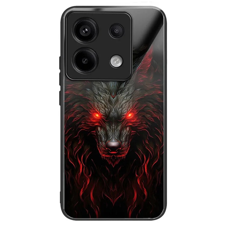 For Xiaomi Redmi Note 13 Pro 5G / Xiaomi Poco X6 5G Case Tempered Glass TPU Drop-Proof Phone Cover Pattern Printing