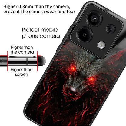 For Xiaomi Redmi Note 13 Pro 5G / Xiaomi Poco X6 5G Case Tempered Glass TPU Drop-Proof Phone Cover Pattern Printing