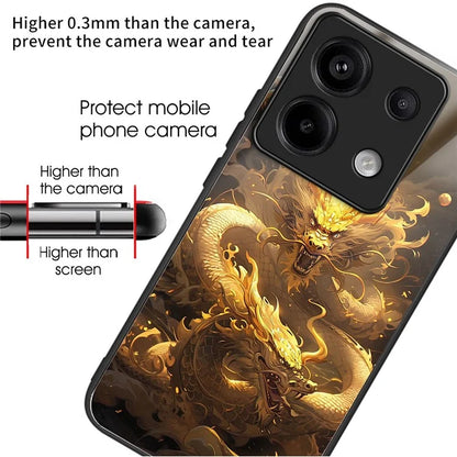 For Xiaomi Redmi Note 13 Pro 5G / Xiaomi Poco X6 5G Case Tempered Glass TPU Drop-Proof Phone Cover Pattern Printing