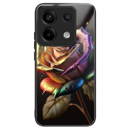 For Xiaomi Redmi Note 13 Pro 5G / Xiaomi Poco X6 5G Case Tempered Glass TPU Drop-Proof Phone Cover Pattern Printing