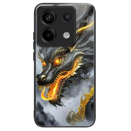 For Xiaomi Redmi Note 13 Pro 5G / Xiaomi Poco X6 5G Case Tempered Glass TPU Drop-Proof Phone Cover Pattern Printing