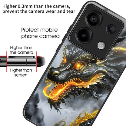 For Xiaomi Redmi Note 13 Pro 5G / Xiaomi Poco X6 5G Case Tempered Glass TPU Drop-Proof Phone Cover Pattern Printing
