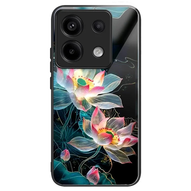 For Xiaomi Redmi Note 13 Pro 5G / Xiaomi Poco X6 5G Case Tempered Glass TPU Drop-Proof Phone Cover Pattern Printing