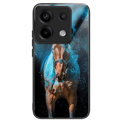 For Xiaomi Redmi Note 13 Pro 5G / Xiaomi Poco X6 5G Case Tempered Glass TPU Drop-Proof Phone Cover Pattern Printing