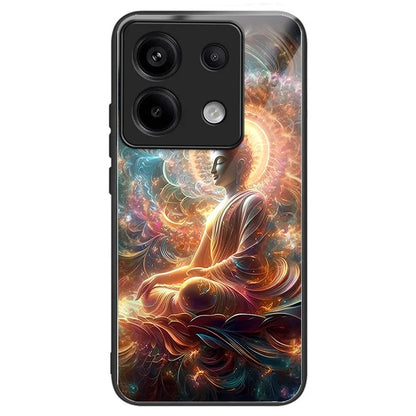 For Xiaomi Redmi Note 13 Pro 5G / Xiaomi Poco X6 5G Case Tempered Glass TPU Drop-Proof Phone Cover Pattern Printing