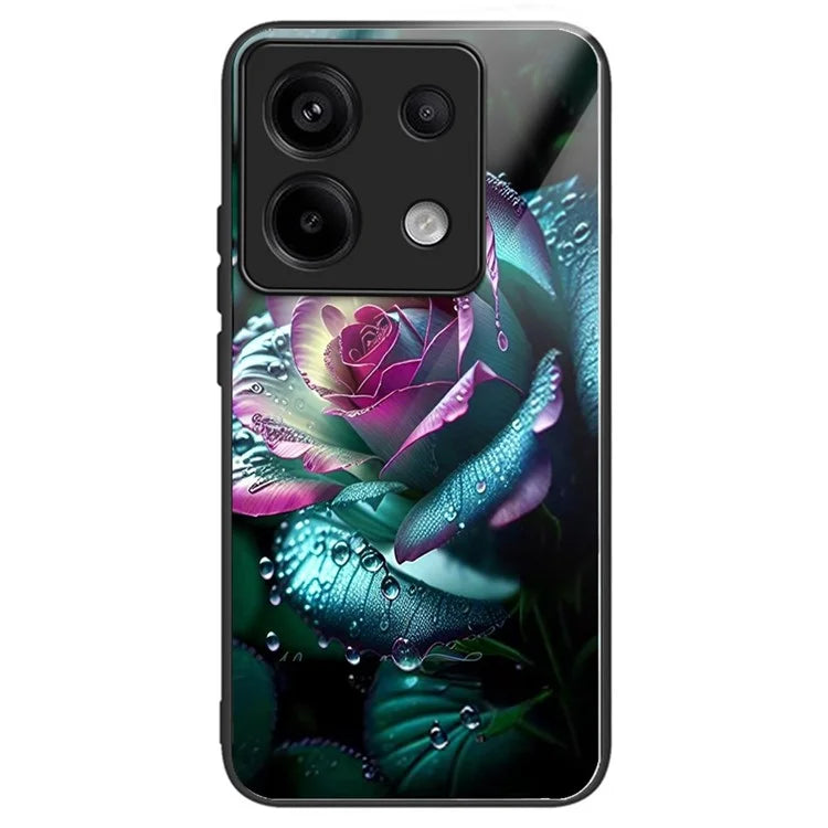 For Xiaomi Redmi Note 13 Pro 5G / Xiaomi Poco X6 5G Case Tempered Glass TPU Drop-Proof Phone Cover Pattern Printing
