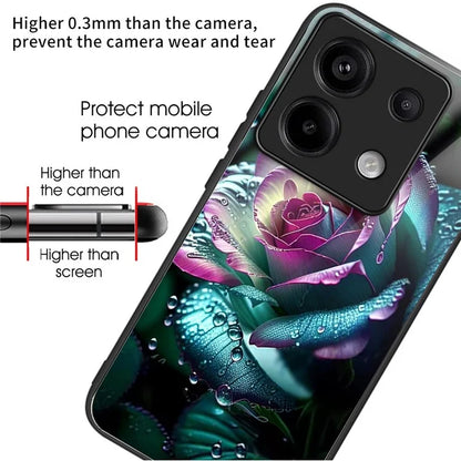 For Xiaomi Redmi Note 13 Pro 5G / Xiaomi Poco X6 5G Case Tempered Glass TPU Drop-Proof Phone Cover Pattern Printing