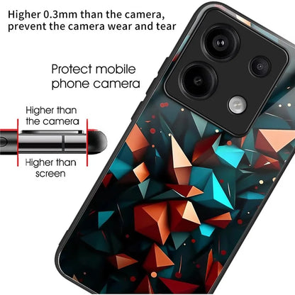 For Xiaomi Redmi Note 13 Pro 5G / Xiaomi Poco X6 5G Case Tempered Glass TPU Drop-Proof Phone Cover Pattern Printing