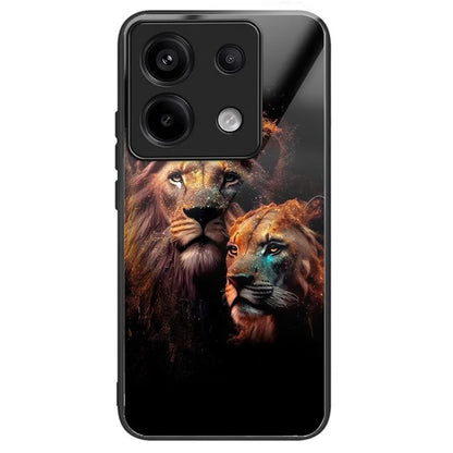For Xiaomi Redmi Note 13 Pro 5G / Xiaomi Poco X6 5G Case Tempered Glass TPU Drop-Proof Phone Cover Pattern Printing