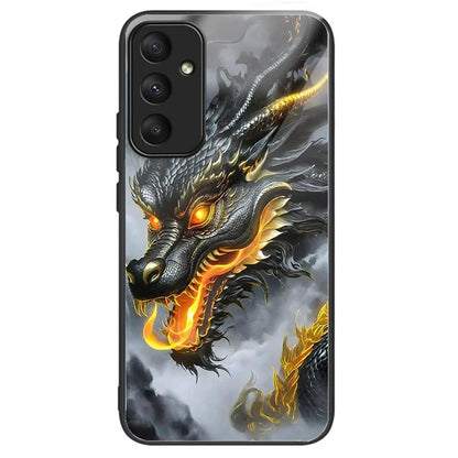 For Samsung Galaxy A35 5G Case Tempered Glass TPU Drop-Proof Phone Cover Pattern Printing