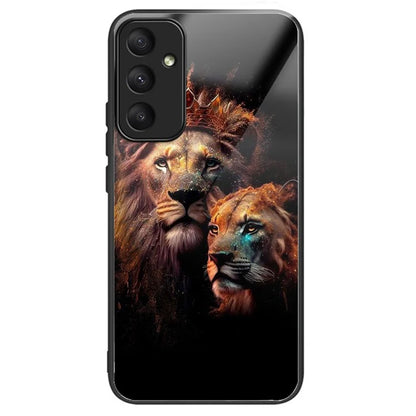 For Samsung Galaxy A35 5G Case Tempered Glass TPU Drop-Proof Phone Cover Pattern Printing