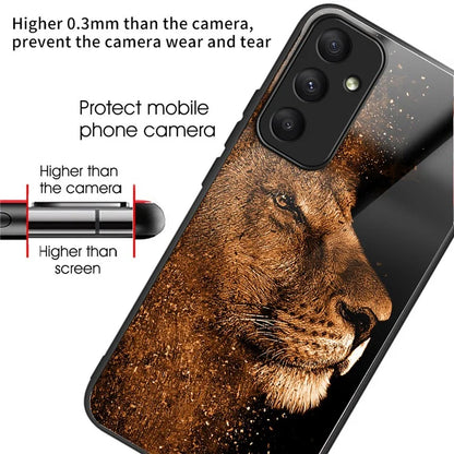 For Samsung Galaxy A55 5G Case Tempered Glass TPU Drop-Proof Phone Cover Pattern Printing