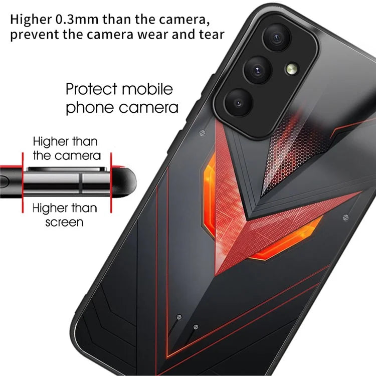 For Samsung Galaxy A55 5G Case Tempered Glass TPU Drop-Proof Phone Cover Pattern Printing