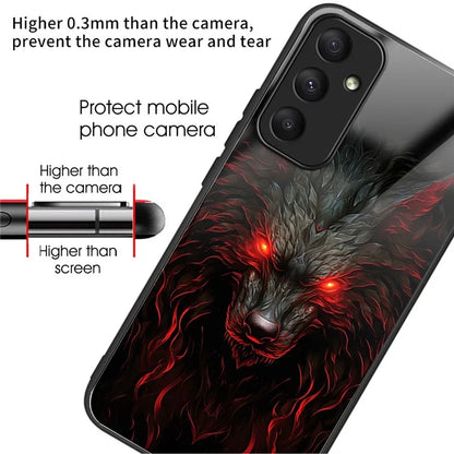 For Samsung Galaxy A55 5G Case Tempered Glass TPU Drop-Proof Phone Cover Pattern Printing