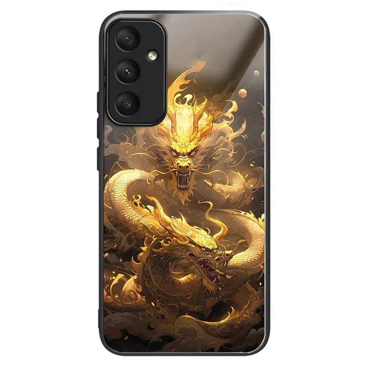 For Samsung Galaxy A55 5G Case Tempered Glass TPU Drop-Proof Phone Cover Pattern Printing