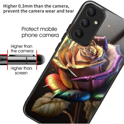 For Samsung Galaxy A55 5G Case Tempered Glass TPU Drop-Proof Phone Cover Pattern Printing