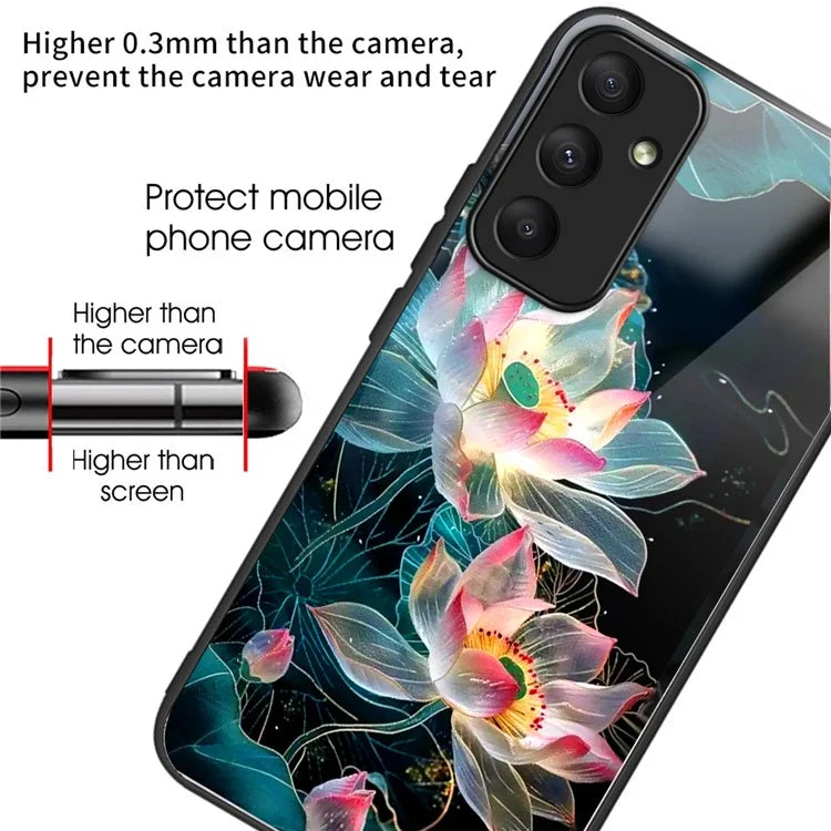 For Samsung Galaxy A55 5G Case Tempered Glass TPU Drop-Proof Phone Cover Pattern Printing
