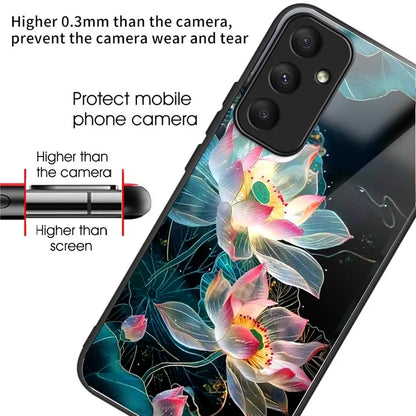 For Samsung Galaxy A55 5G Case Tempered Glass TPU Drop-Proof Phone Cover Pattern Printing