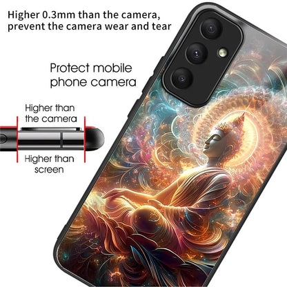 For Samsung Galaxy A55 5G Case Tempered Glass TPU Drop-Proof Phone Cover Pattern Printing
