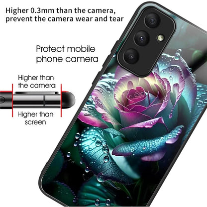 For Samsung Galaxy A55 5G Case Tempered Glass TPU Drop-Proof Phone Cover Pattern Printing