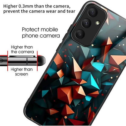 For Samsung Galaxy A55 5G Case Tempered Glass TPU Drop-Proof Phone Cover Pattern Printing