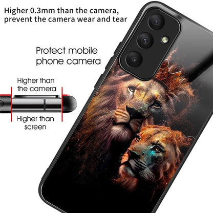 For Samsung Galaxy A55 5G Case Tempered Glass TPU Drop-Proof Phone Cover Pattern Printing