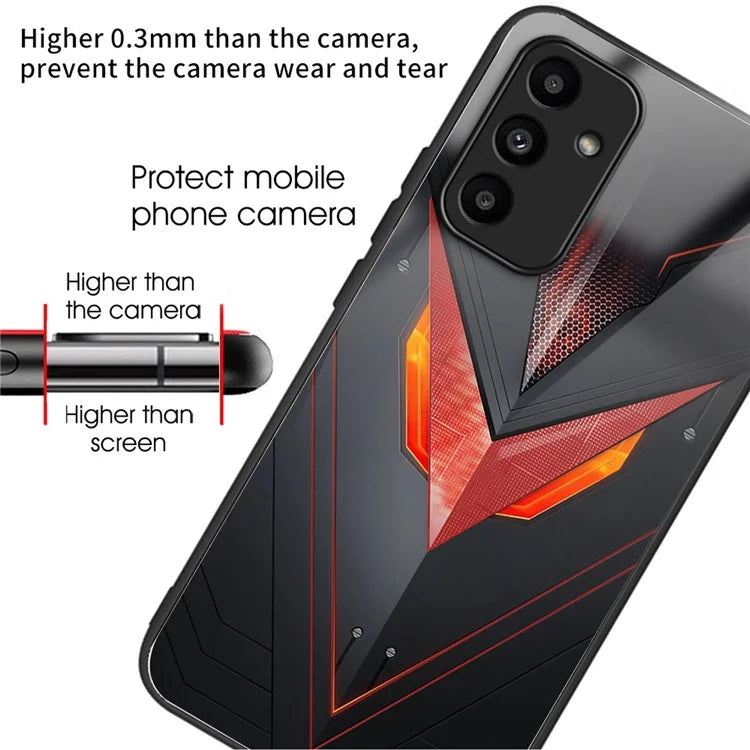 For Samsung Galaxy A15 4G / 5G Case Tempered Glass TPU Drop-Proof Phone Cover Pattern Printing
